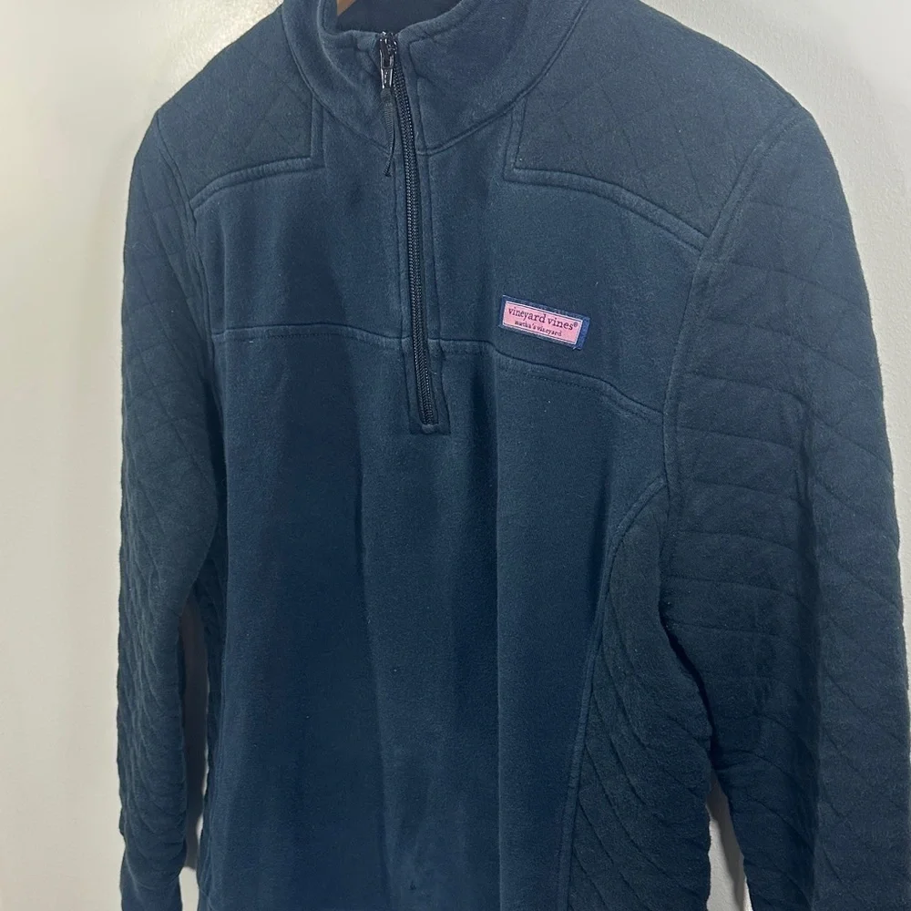Vineyard Vines Navy Blue Quilted Men's Quarter Zip Long Sleeve Sweatshirt Medium